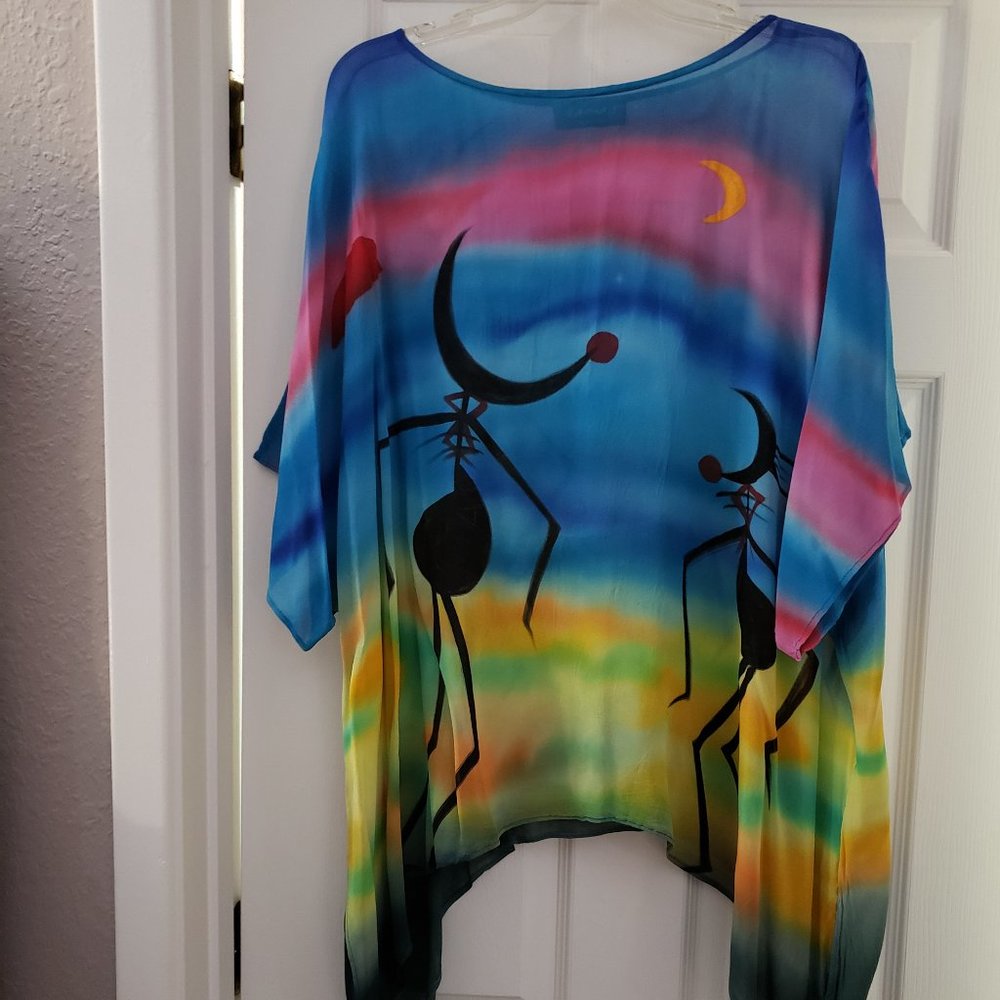 Dilemma New York Painted Tie Dye Tunic OSFA
